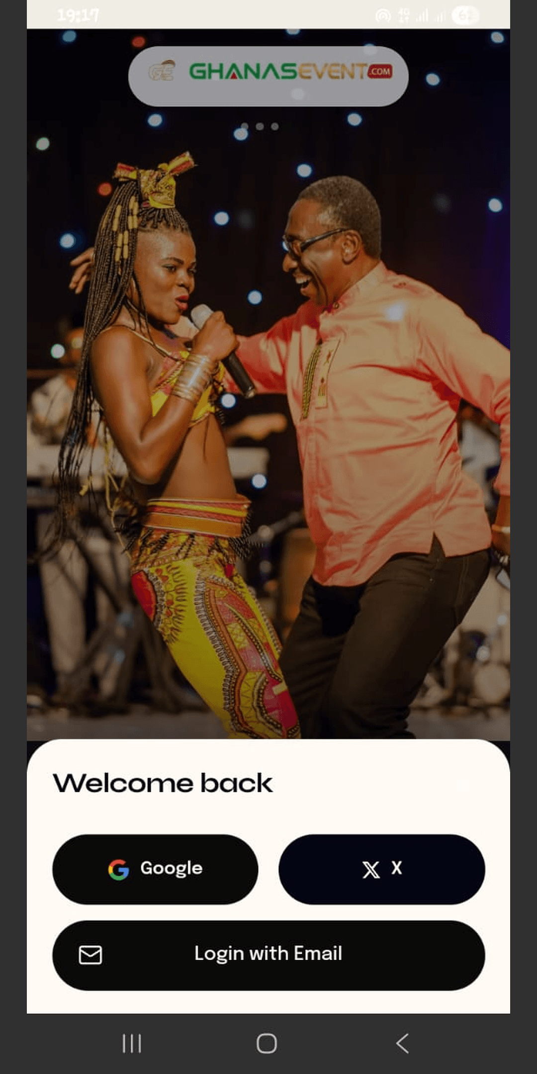 Ghanas Event Mobile App - Sign in