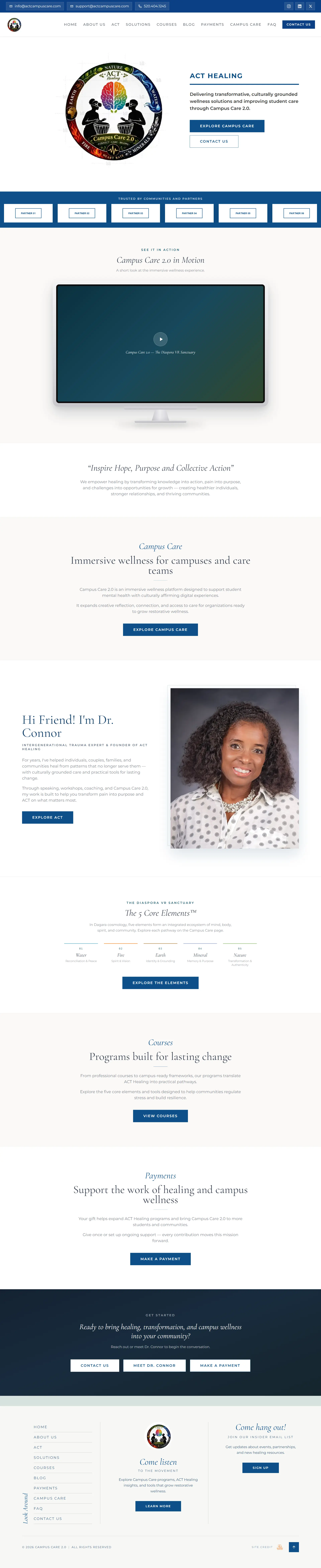 ACT Campus Care 2.0 - Full Page Screenshot