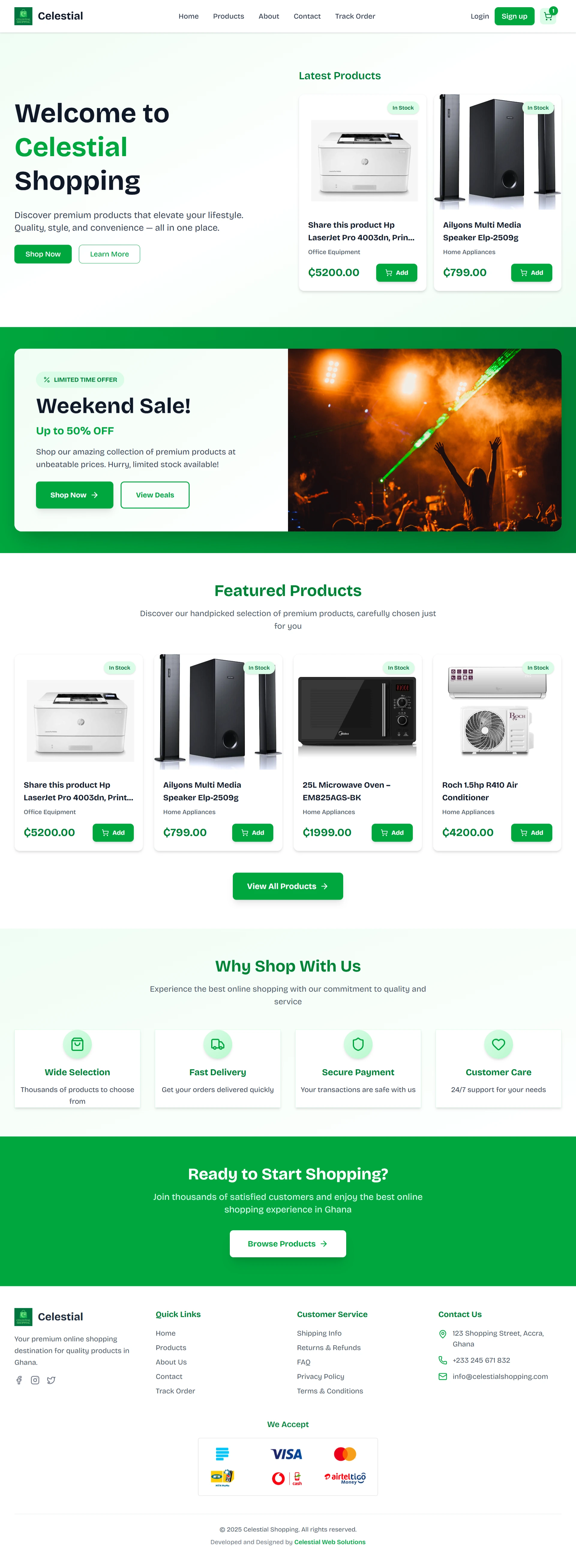 Celestial Shopping - Full Page Screenshot