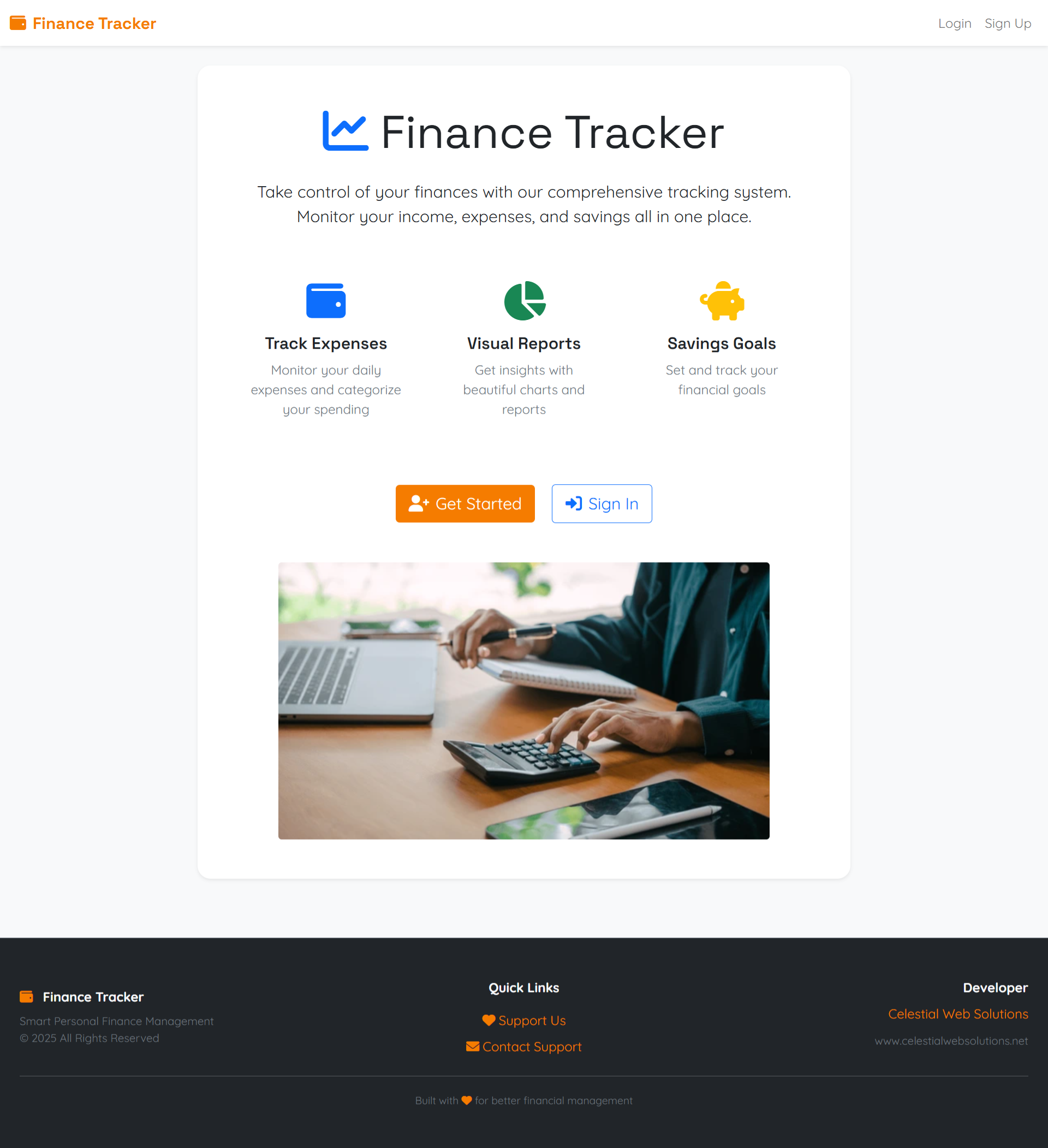 Finance Tracker - Full Page Screenshot