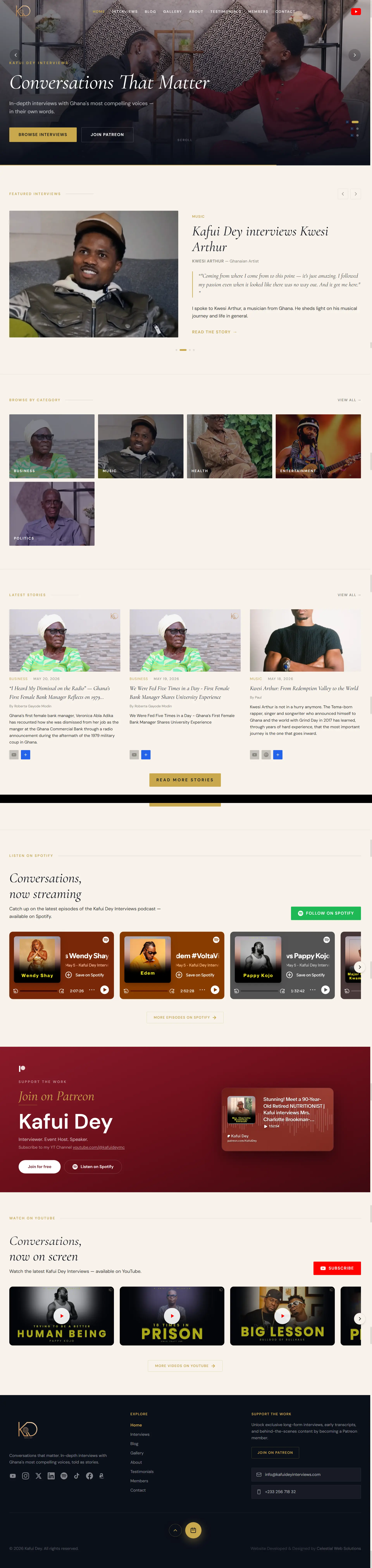 Kafui Dey Interview Website  - Full Page Screenshot